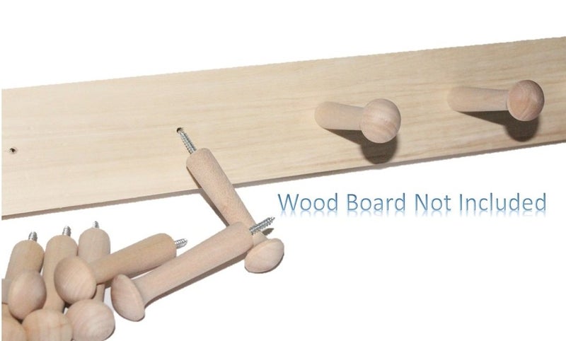 Balsam Point Workshop Screw-On Shaker Pegs Birch Hardwood - 2.9-Inch Wood Length Plus Hangerbolt - 10-Pack - Image 5