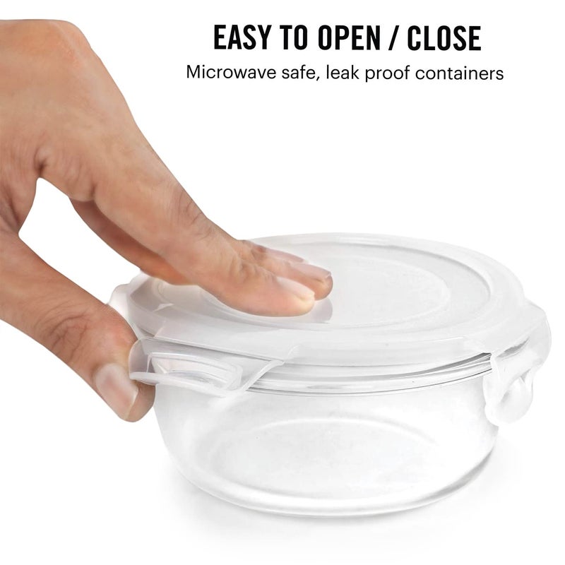 Cello CELLO Delighta Round Borosilicate Glass Lunch Box with Jacket, 400ml, Set of 3 | Vertical Glass Lunch Boxes | Microwave Safe and Leak Proof | Tiffin for Office/School/College | Transparent  - Image 5
