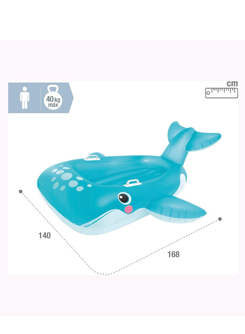 INTEX Blue Whale Ride-On - Inflatable Pool Toy 168x140cm  - Image 4