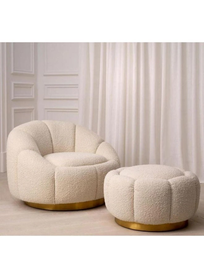 مردود السعودية كنبة مقعد واحد مقاس 85 × 85 × 90 سم مع بوف مقاس 70 × 70 × 55 سم (عرض × عُمق × ارتفاع) - كود MS_ID_1PSF_00201