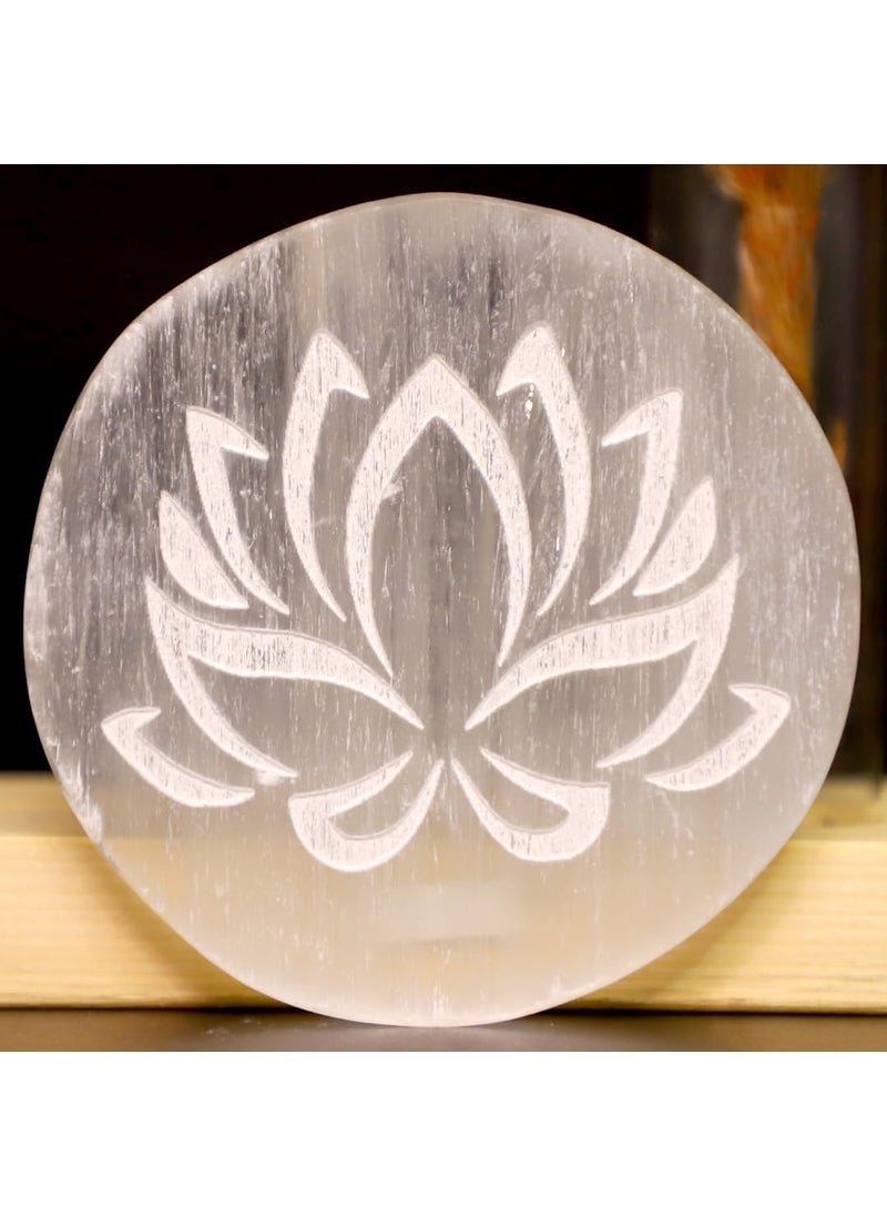 Crystal Divine Crystal Divine Selenite Flower Charging Plate for Crystal Charging and Purification  - Image 1