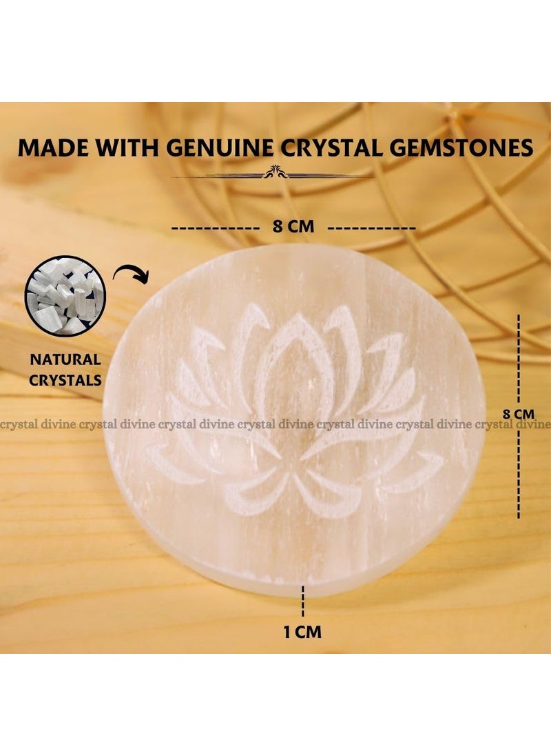 Crystal Divine Crystal Divine Selenite Flower Charging Plate for Crystal Charging and Purification  - Image 4