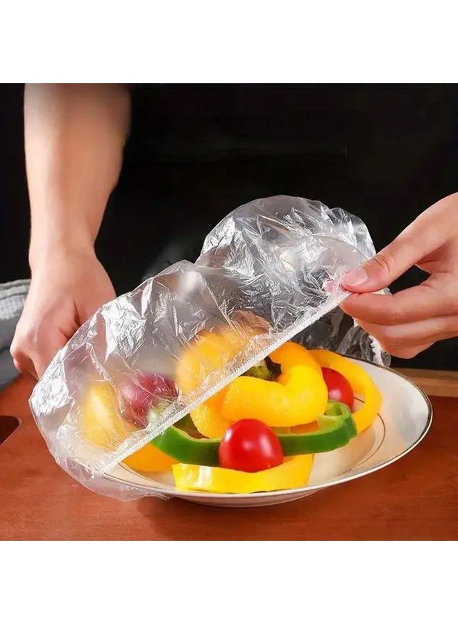 500Pcs Reusable Elastic Food Covers Transparent Stretchable Plastic Bowl And Plate Seal Lids For Kitchen And Dining Use - Image 4