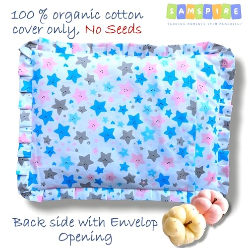 SAMSPIRE 100% Organic Cotton Mustard Seed Rai Pillow Cover, (Only Pillow Cover, NO Mustard Seeds) for Newborn Baby of 0 to 1 Years, for Baby Girl and boy (Star Mustard Cover) - Image 4