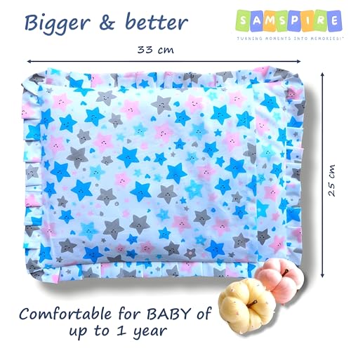 SAMSPIRE 100% Organic Cotton Mustard Seed Rai Pillow Cover, (Only Pillow Cover, NO Mustard Seeds) for Newborn Baby of 0 to 1 Years, for Baby Girl and boy (Star Mustard Cover) - Image 5