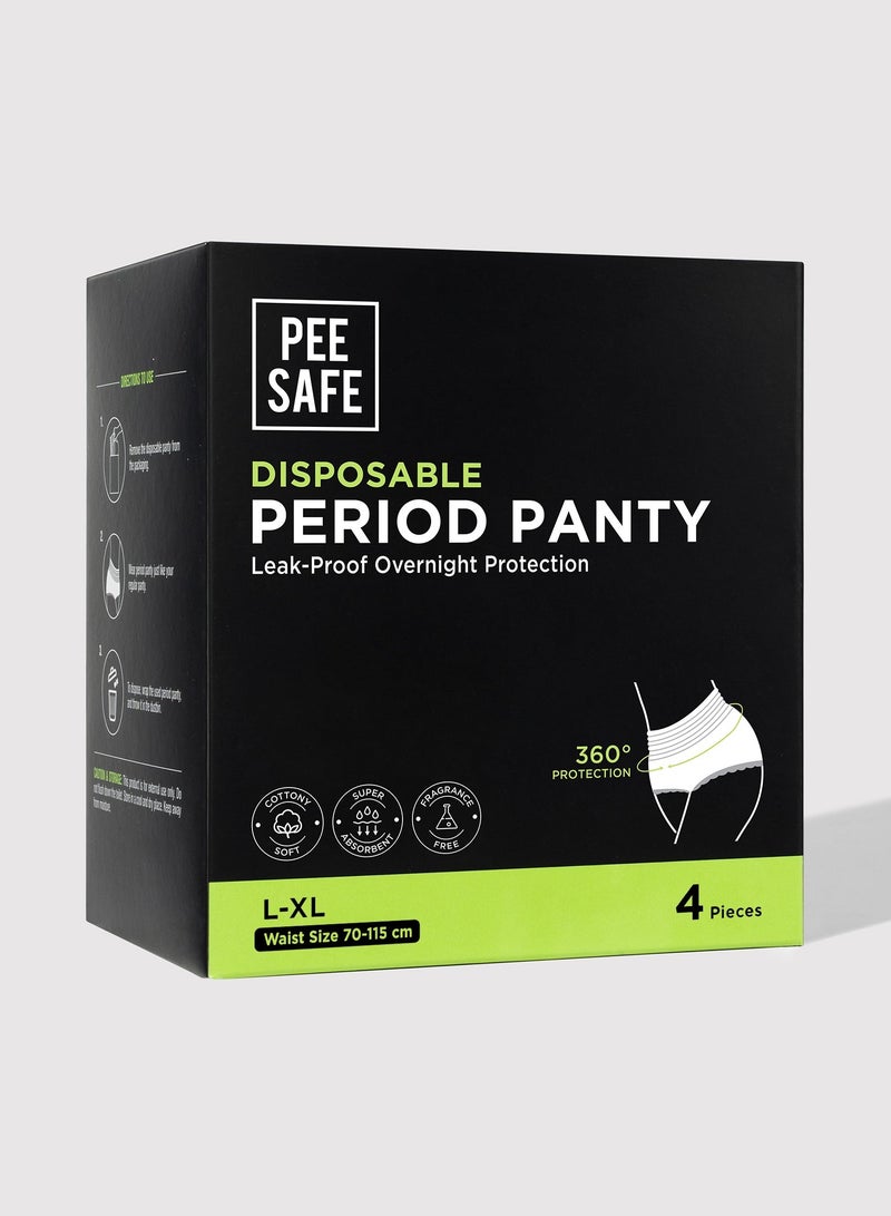 PEE SAFE PeeSafe Disposable Period Panties, 4 Panties, L - XL size (Pack of 2) - Image 2