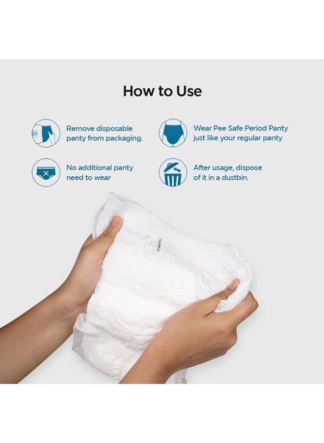 PEE SAFE PeeSafe Disposable Period Panties, 4 Panties, L - XL size (Pack of 2) - Image 5