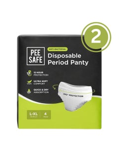 PEE SAFE PeeSafe Disposable Period Panties, 4 Panties, L - XL size (Pack of 2)  - Image 1