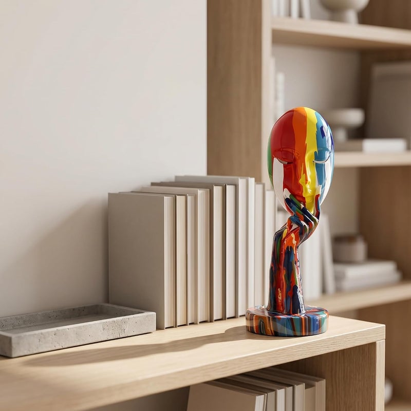 suruim Luxury Colorful Feminine Decor Modern Sculptures Thinker Statue Abstract Art Home Decor Decorative Living Room Contemporary Center Table Shelf Decor (Small 11.8x4.3x4.3in) - Image 4