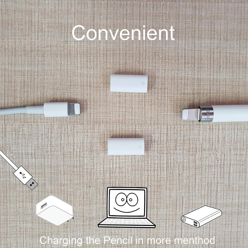 REEYEAR Replacement Ipencil Magnetic Replacement Caps + Charging Adapter Fits for Apple Pencil Gen 1st,Pencil Protector Cap and Charger Convertor Compatible withApple Pencil 1 - Image 4