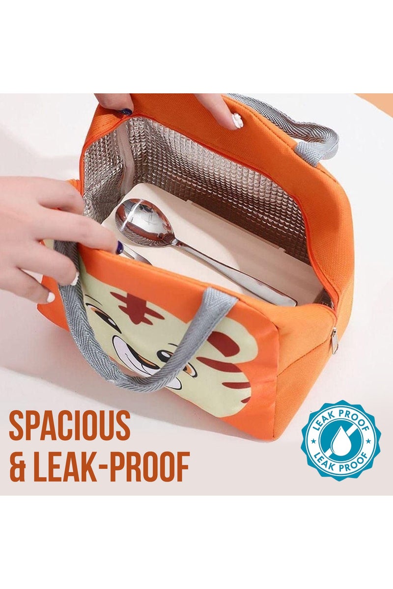 تيديلين حقيبة غداء النمر البرتقالي - حقيبة معزولة مقاومة للماء وقابلة لإعادة الاستخدام للأطفال أو البالغين، مثالية لصناديق الغداء، وصناديق تيفين، والنزهات، والعمل، أو المدرسة - Image 4