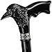 Asterom Handmade Wooden Carved Walking Cane for Men and Women Raven Stylish Walking Stick Gothic Crow Cane Black - Image 4