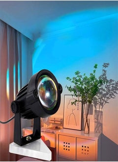 Sunset Mood Atmosphere Projection Lamp LED Night Light for Aesthetic Room Decoration Ambient Lighting Photography Backdrop and Visual Art 8x7.5x10 cm