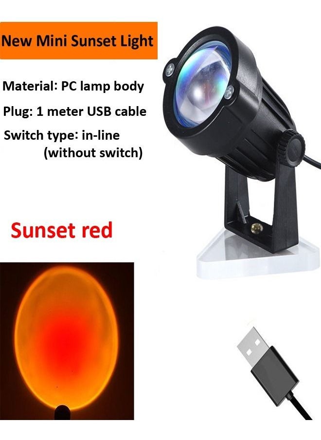fashionhome - Sunset Mood Atmosphere Projection Lamp LED Night Light for Aesthetic Room Decoration Ambient Lighting Photography Backdrop and Visual Art 8x7.5x10 cm - Image 1