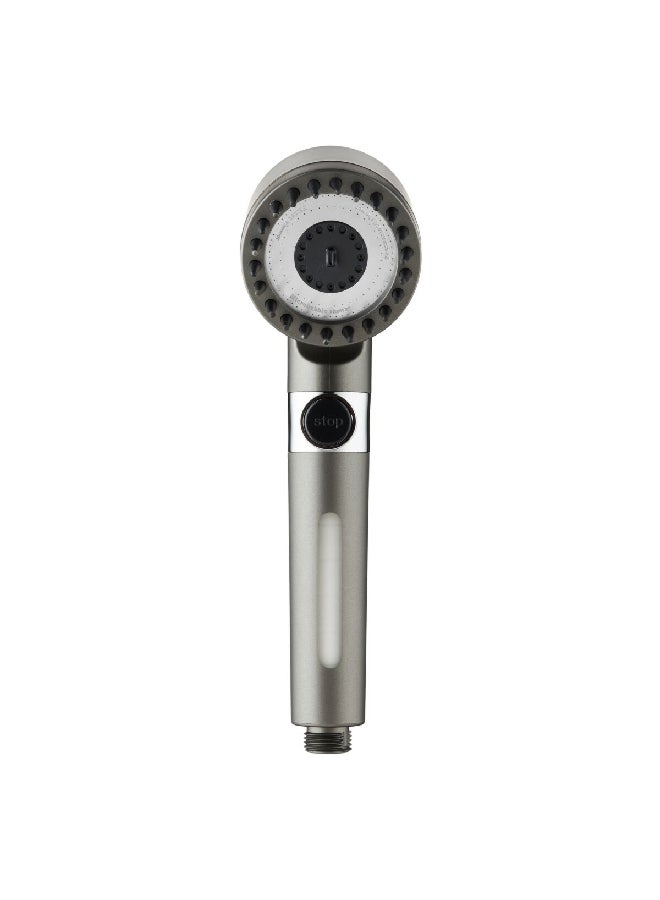 Aqua Drop Round High Pressure Handheld Shower with Ergonomic Handle Grey 5 x 32.5 x 15.5 cm DF2666