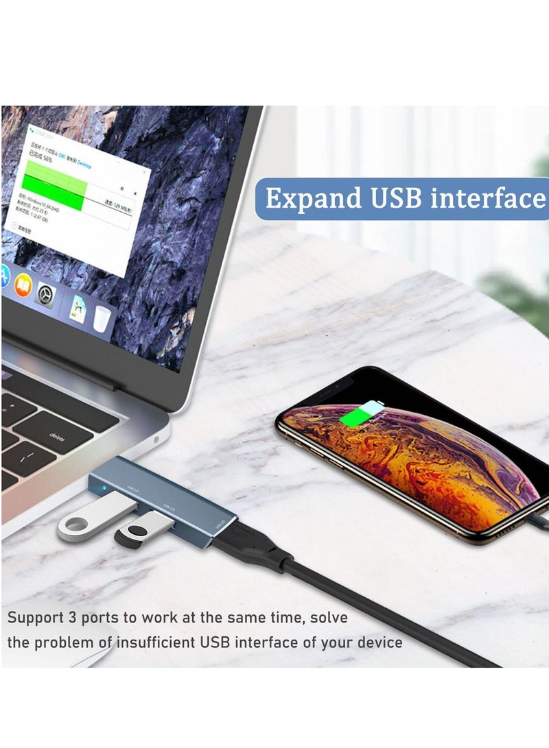 USB 3.0 Hub, 3 Ports Multiport Adapter, USB Expander, USB 3.0 Splitter Aluminum Multiple USB Extension Dock Compatible, or Laptop, Xbox, Flash Drive, HDD, Console, Printer, Camera, Keyborad, Mouse - Image 5
