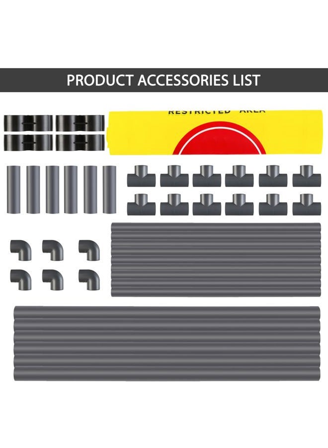 ACTREY 3 Panels Safety Barricade Heavy Duty PVC Frame 5.8FT Foldable Security Sign Barrier Gate High Visibility Caution Symbol Crowd Control Restricted Area Pedestrian Barricade DO NOT Enter(Yellow) - Image 4