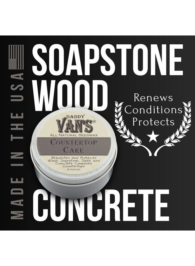Daddy Van's ® All Natural Beeswax Countertop Care for Soapstone, Slate, Concrete Composite and Butcher Block Counter Tops - Food Safe, Chemical-Free and Non-Toxic - 6 Oz. Tin - Image 3