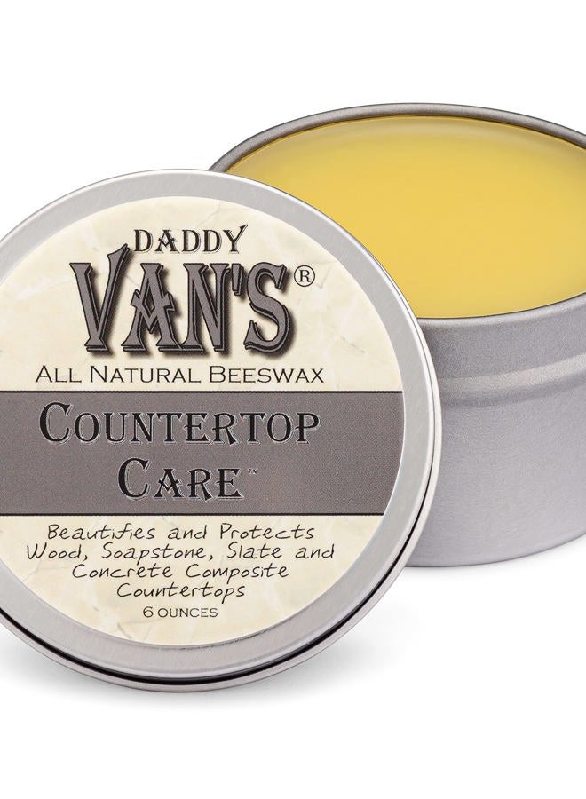 Daddy Van's ® All Natural Beeswax Countertop Care for Soapstone, Slate, Concrete Composite and Butcher Block Counter Tops - Food Safe, Chemical-Free and Non-Toxic - 6 Oz. Tin - Image 1