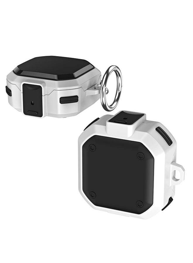 O Ozone Armor Case for Samsung Galaxy Buds FE/Galaxy Buds 2 Pro/Galaxy Buds 2/Galaxy Buds Pro/Galaxy Buds Live Case [with Security Lock] & Keychain -White