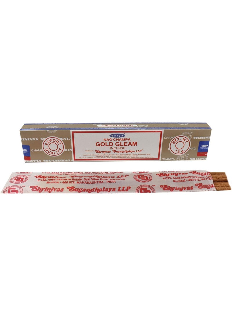 Satya Nag Champa Gold Gleam Incense Sticks Agarbatti One Pack – Premium Aromatic Incense for Meditation, Yoga, Prayer, Relaxation & Home Fragrance – Long Lasting Natural Aroma - Image 3