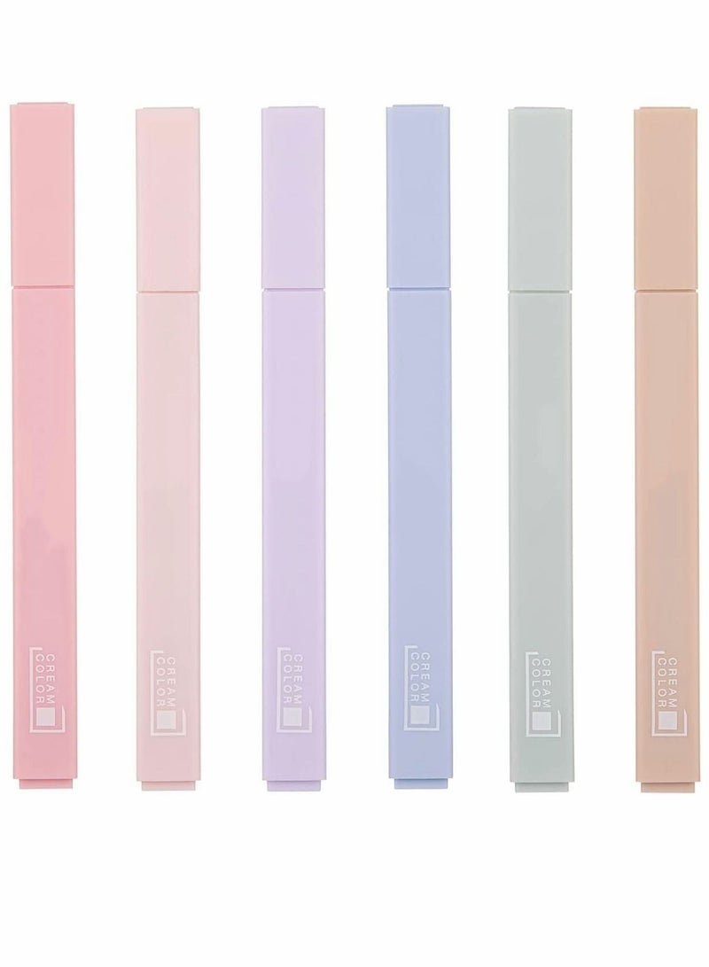 Y&D Highlighter Pens Pastel Colors Chisel Tip Marker Pen 6PC Assorted Gel Highlighters Set No Bleed Dry Fast Easy to Hold for Journal Bible Planner Notes School Office Supplies  - Image 1