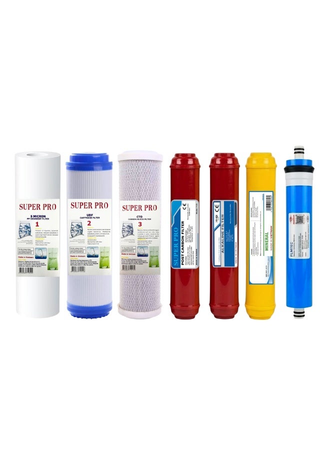 Super Pro 7 stage water Filter, High Quality Membrane Whole House Water Filter, 7 Stage water Filter, Sets of High Capacity RO Water Filter System - Image 1