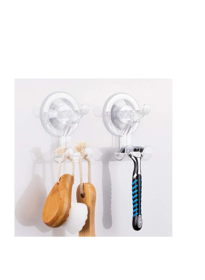 Powerful Waterproof Shower Suction Cup Hooks, 4 Pack Removable Razor Holders for Bathroom, Ideal for Towels, Keys, and Bathrobes - Image 4