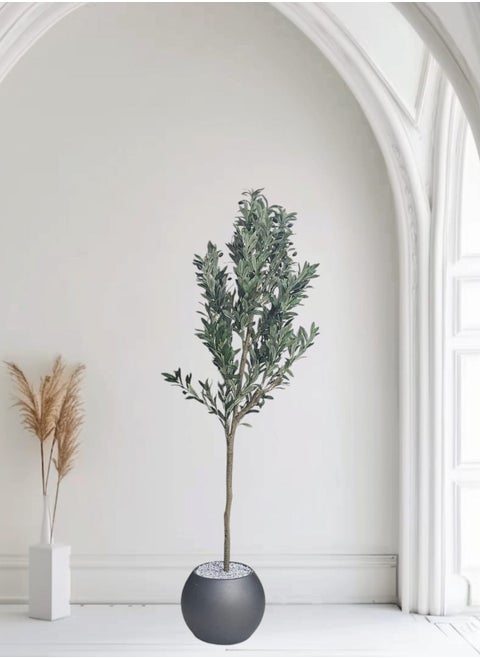 Artificial Tropical Plants, Olive Tree with Olive Branches and Lifelike Fruits, Lifelike Artificial Tree Perfect for Modern Home Indoor, Outdoor and Office Decoration, Perfect Housewarming Gift (1.4m)