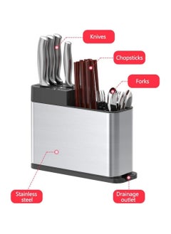QSHOP Kitchen Utensil Holder, Stainless Steel Kitchen Utensil Holder, Detachable Knife Holder, Large Kitchen Tool Organizer, Multifunctional Kitchen Utensil Organizer, Space Saving  - Image 2
