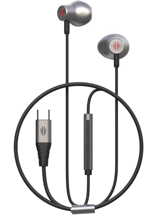 نوبيا ريد ماجيك RedMagic Type-C Gaming Earphones with Mic – USB-C In-Ear Earbuds for Samsung Galaxy, Google Pixel, iPad Pro, iPhone 15+ & More – Ideal for Gaming & Streaming - Image 1