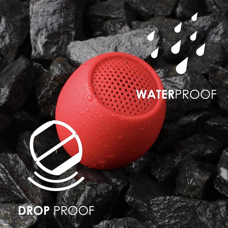 BOOMPODS Zero Bluetooth Speaker - Powerful Waterproof Mini Speakers with Dual Pairing Option & Wireless Mic with Big Sound (Red) - Image 4
