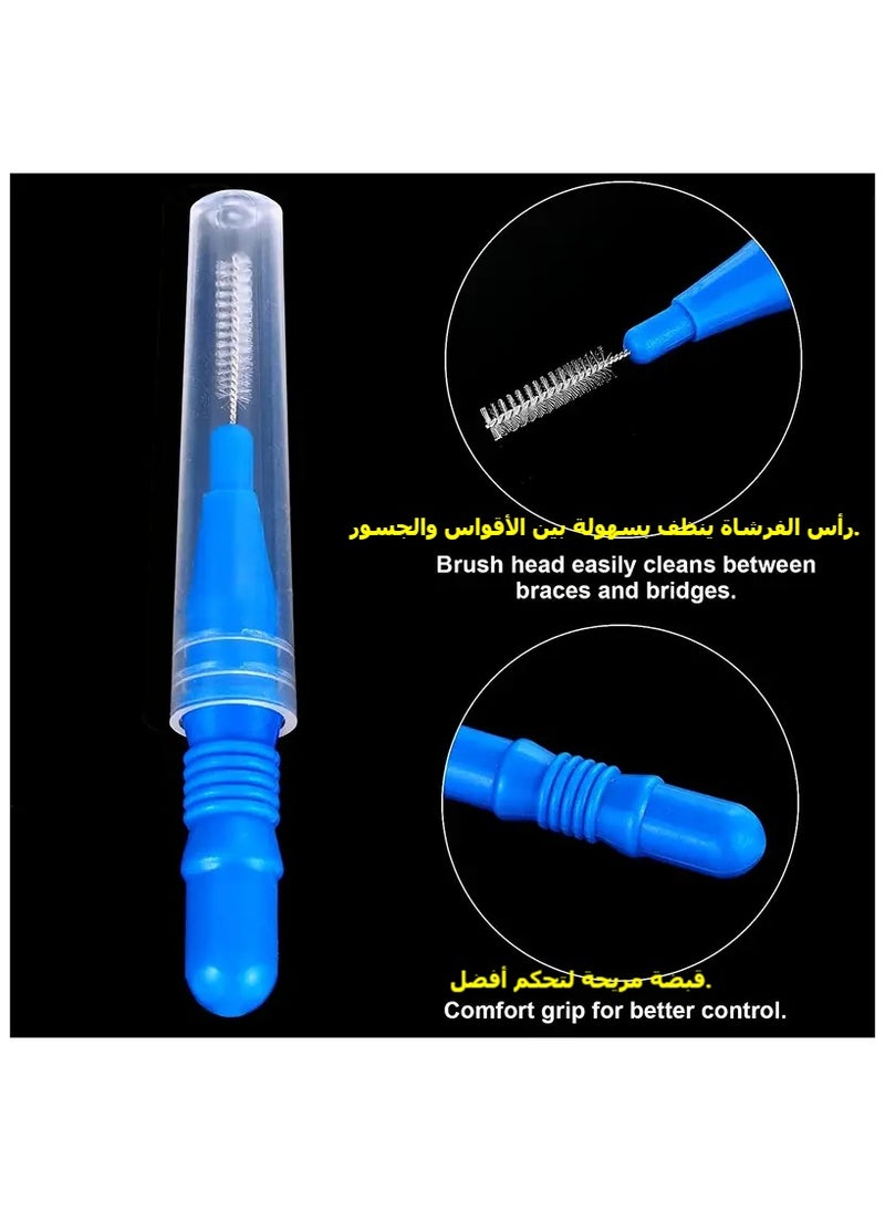 KADRAMA 30pcs Interdental Brushes Toothpick Tooth Flossing Head Oral Teeth Cleaning Brush Oral Care Tools 2.5mm Blue/2mm Red  - Image 4