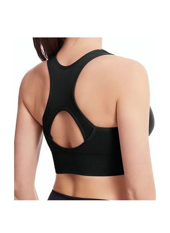 Women's Sports Bra, Soild Color Yoga Bra With Front Zipper, Adjustable Sports Vest, Back Cutout No Steel Ring Bras, Yoga Sports Fitness Lingerie For Women, Ladies Comfy Breathable Bras, Shock-Proof Push-Up Underwear - Image 5