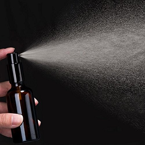 YIZHAO Black Glass Spray Bottles 4oz, with Small Fine Mist Spray, Metal Cap, Refillable for Essential Oil,Travel,Cleaning,Perfume,Aromatherapy,Makeup – 9 Pcs - Image 3