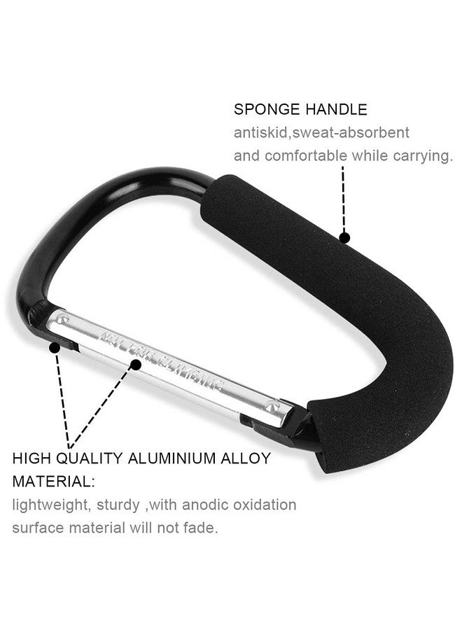 BeiLan Large Carabiner Clip Stroller Hooks: 6.3" D Shape Large Buggy Carabiner Hook - Mommy Hook for Stroller Heavy Duty - Pram Pushchair Stroller Clip - Shopping Accessories Bag Holder Hook - Image 4