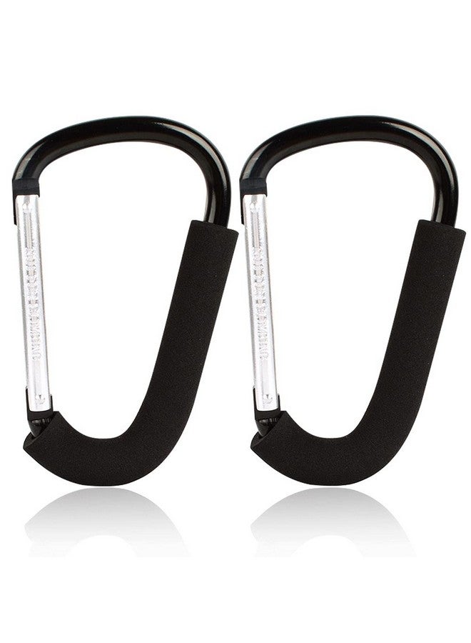 BeiLan Large Carabiner Clip Stroller Hooks: 6.3" D Shape Large Buggy Carabiner Hook - Mommy Hook for Stroller Heavy Duty - Pram Pushchair Stroller Clip - Shopping Accessories Bag Holder Hook - Image 1