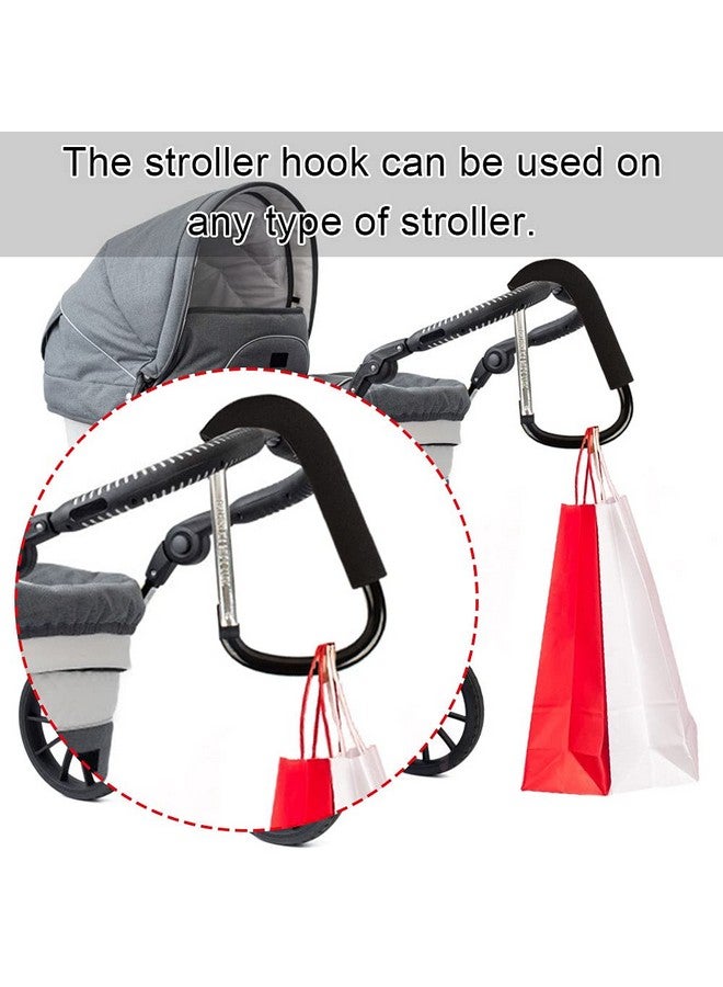 BeiLan Large Carabiner Clip Stroller Hooks: 6.3" D Shape Large Buggy Carabiner Hook - Mommy Hook for Stroller Heavy Duty - Pram Pushchair Stroller Clip - Shopping Accessories Bag Holder Hook - Image 5