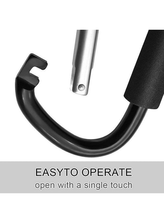 BeiLan Large Carabiner Clip Stroller Hooks: 6.3" D Shape Large Buggy Carabiner Hook - Mommy Hook for Stroller Heavy Duty - Pram Pushchair Stroller Clip - Shopping Accessories Bag Holder Hook - Image 3