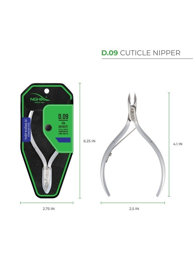 NGHIA Cuticle Nipper - D-09 Jaw 12 | Stainless Steel | Durable And Sharp | Ergonomic Design | Grey Plated | Ideal For Salons And Home Use - Image 2