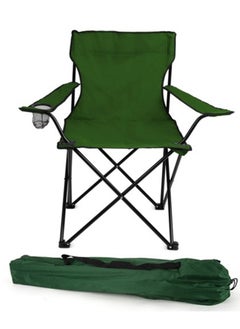 GO2CAMPS Foldable Camping Chair /Picnic Chair/Beach Chair/Out Door Chair Hand Support With Cup Holder With Carry Bag (Green)  - Image 2