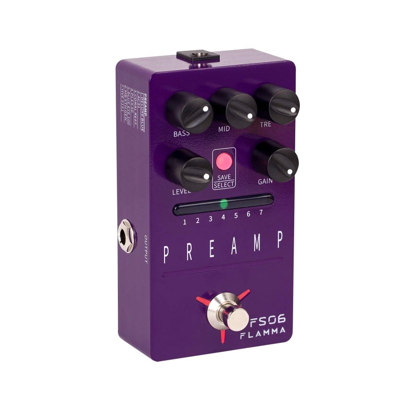 FLAMMA FS06 Digital Preamp Pedal Guitar Effects Pedal with Built-in Cabinet Simulation 7 Preamp Models Saveable Preset - Image 1