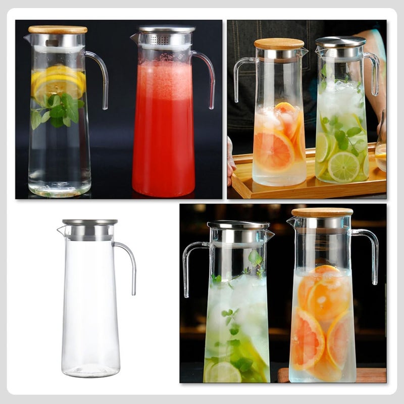 Household Acrylic Cold Water Pitcher with Stainless Steel Lid 1.2l, Beverage Storage Jug for Kitchen and Bar Use, Chilled Water Cooling Drinking Pitcher - Image 3