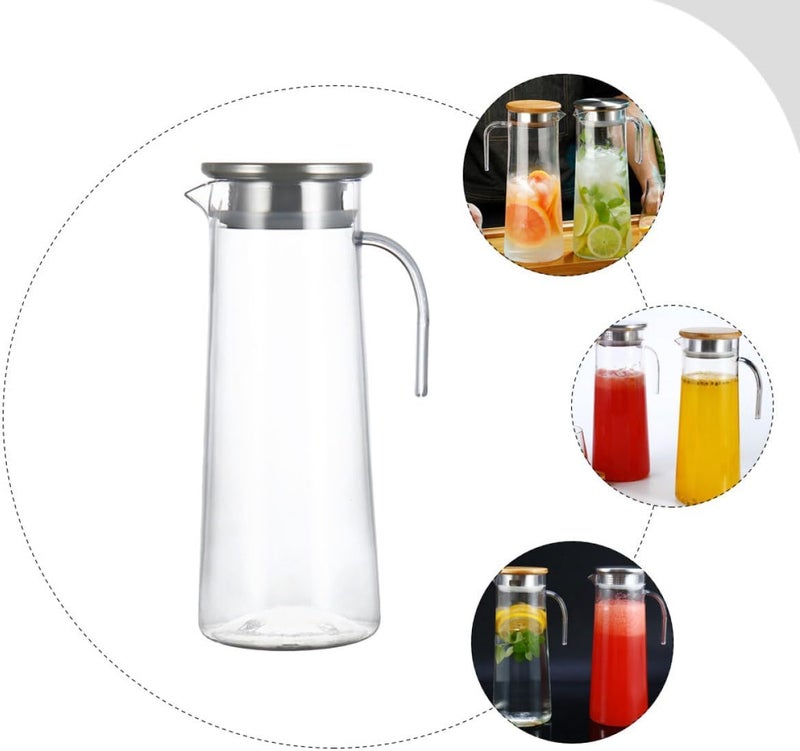 Household Acrylic Cold Water Pitcher with Stainless Steel Lid 1.2l, Beverage Storage Jug for Kitchen and Bar Use, Chilled Water Cooling Drinking Pitcher - Image 5