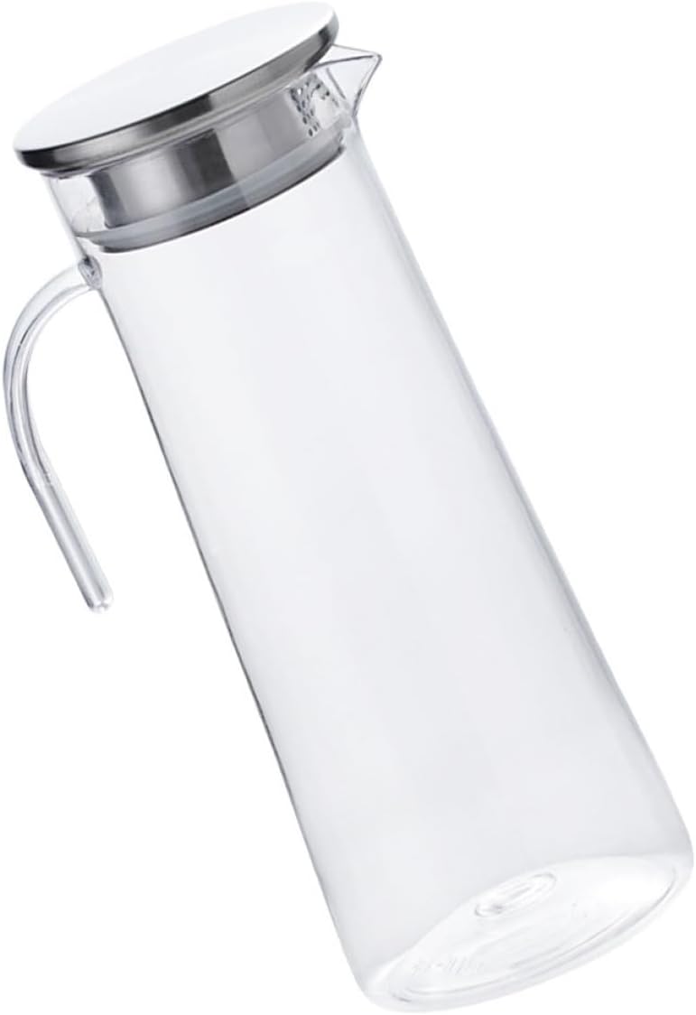 Household Acrylic Cold Water Pitcher with Stainless Steel Lid 1.2l, Beverage Storage Jug for Kitchen and Bar Use, Chilled Water Cooling Drinking Pitcher - Image 1