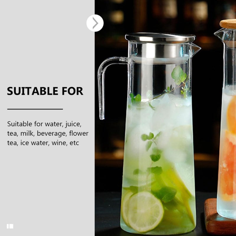 Household Acrylic Cold Water Pitcher with Stainless Steel Lid 1.2l, Beverage Storage Jug for Kitchen and Bar Use, Chilled Water Cooling Drinking Pitcher - Image 4
