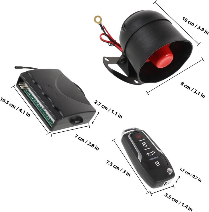 Car Remote Keyless Entry Kit with Central Locking and Automotive Remote Start Vehicle Anti-Theft Alarm System Compatible with Vans and Sedans for Car Protection - Image 2