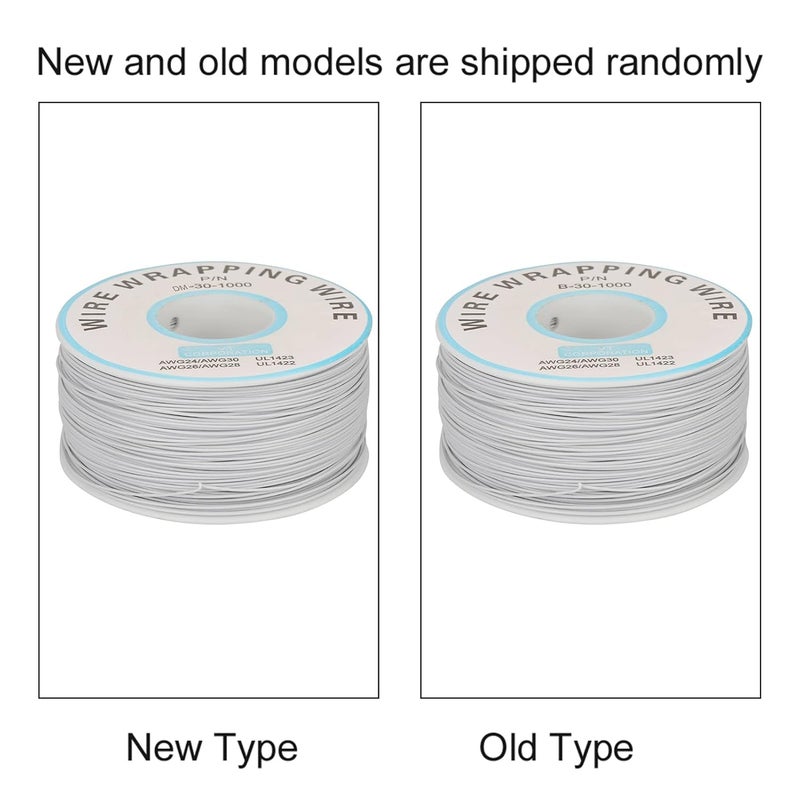 1Roll Tinned Copper Wrapping Wire Single Copper Wire Strand 30AWG Cable 0.25mm Diameter for Laptop Motherboard Breadboard (White) - Image 5