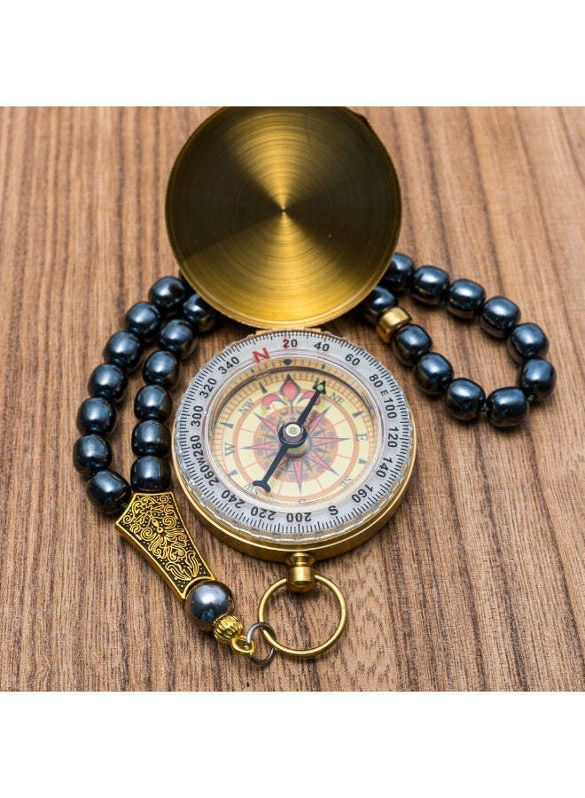 TranquilBeads Hematite Stone Tasbih 33 Beads | Laser Engraved Luminous Compass Pendant | Double-Sided Arabic Engraving | Decorative Compass Design | Islamic Tasbih for Men - Image 5