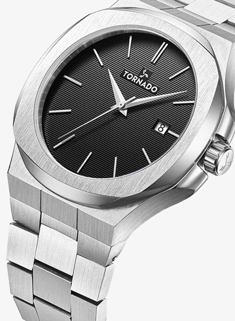 TORNADO Tornado AURORA EON T21001-SBSB Men's Analog Display Watch & Stainless Steel Strap Silver